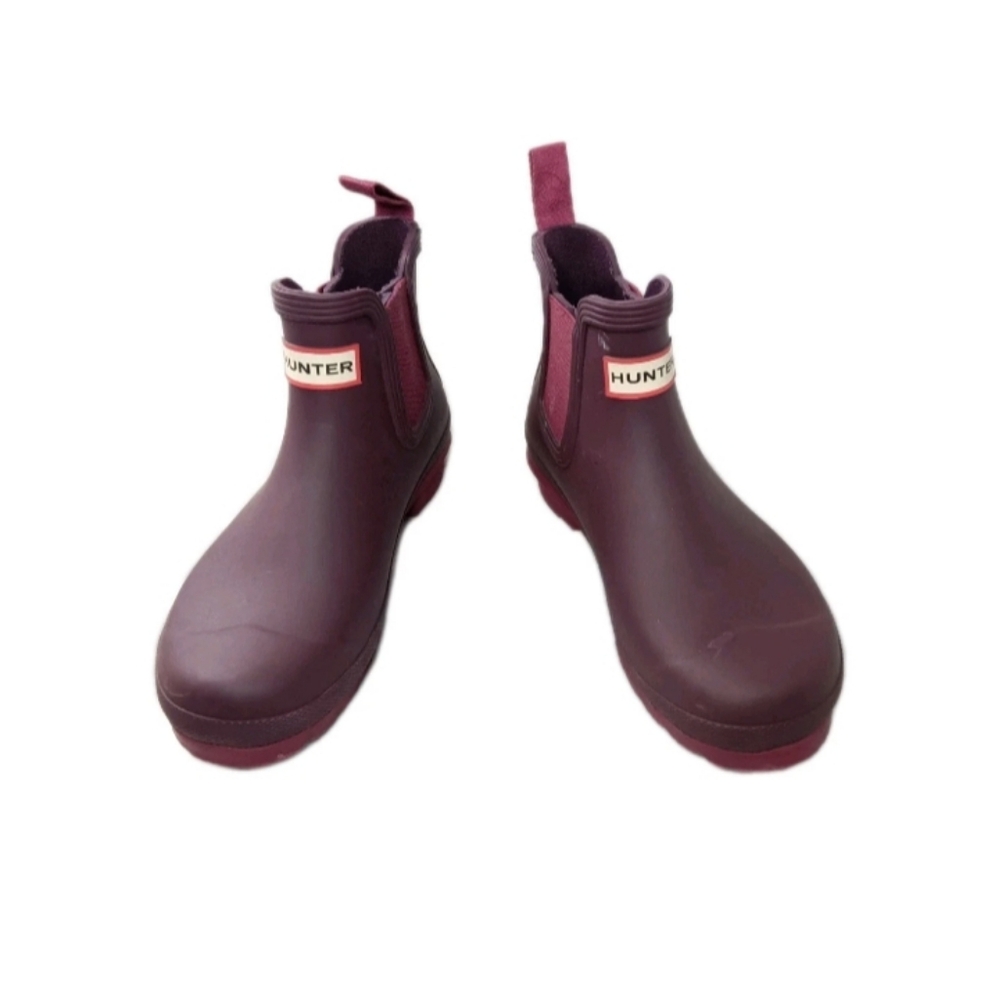 HUNTER Original Waterproof Chelsea Rain Boot Women's Size 6 Burgundy Retail $155 - Picture 4 of 8